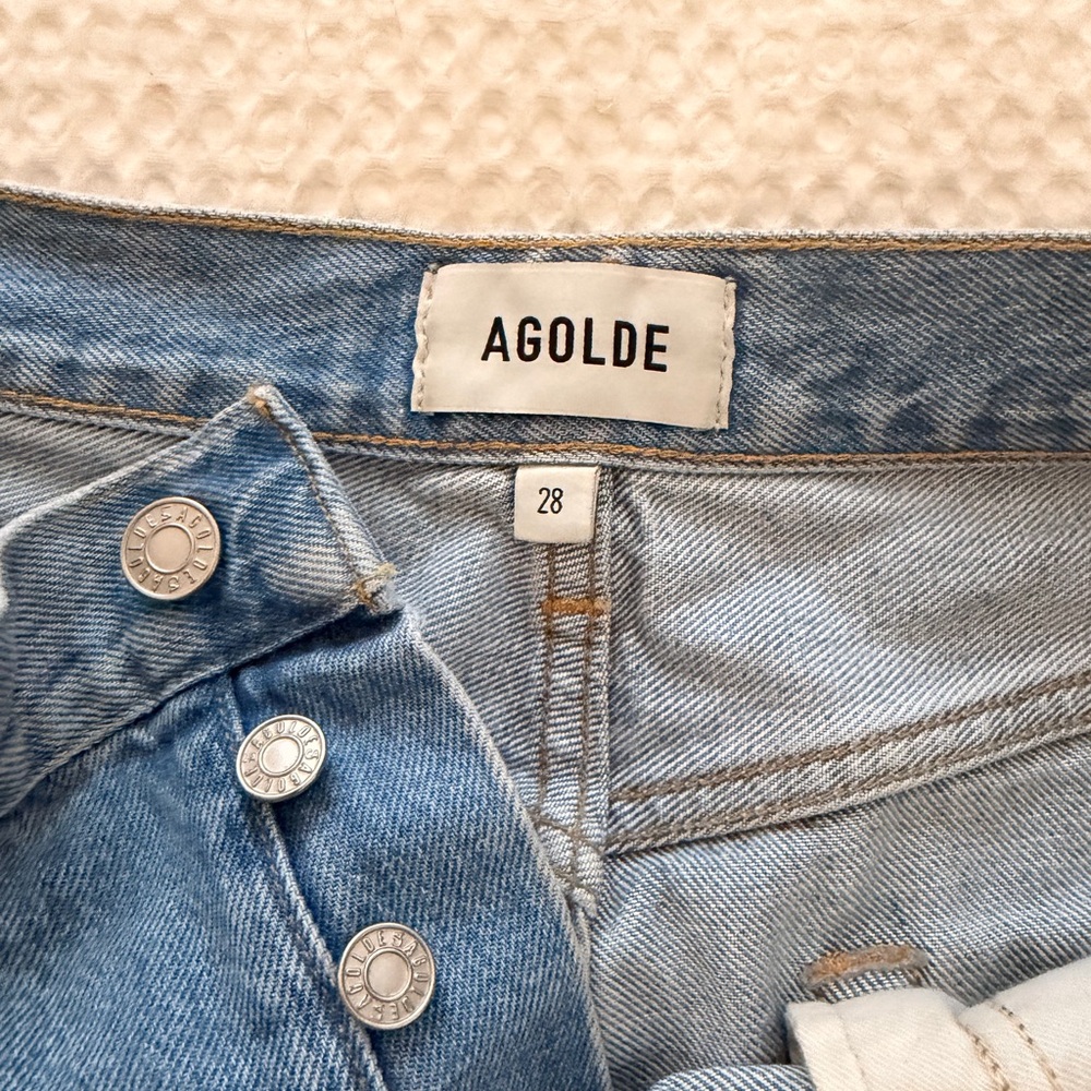 Agolde Parker long denim shorts swap meet 28 - Picture 3 of 6